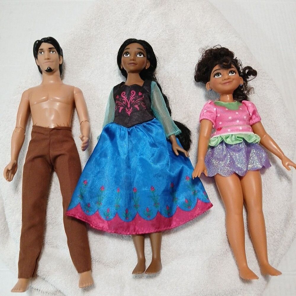 3X Disney Barbie Dolls Encanto Isabella & Mirabel 11"in/ Flynn Rider Ken 12"in